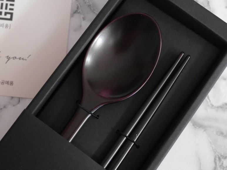 옻피움 주합칠 수공예품 옻칠 나무수저세트 고급스러운 14