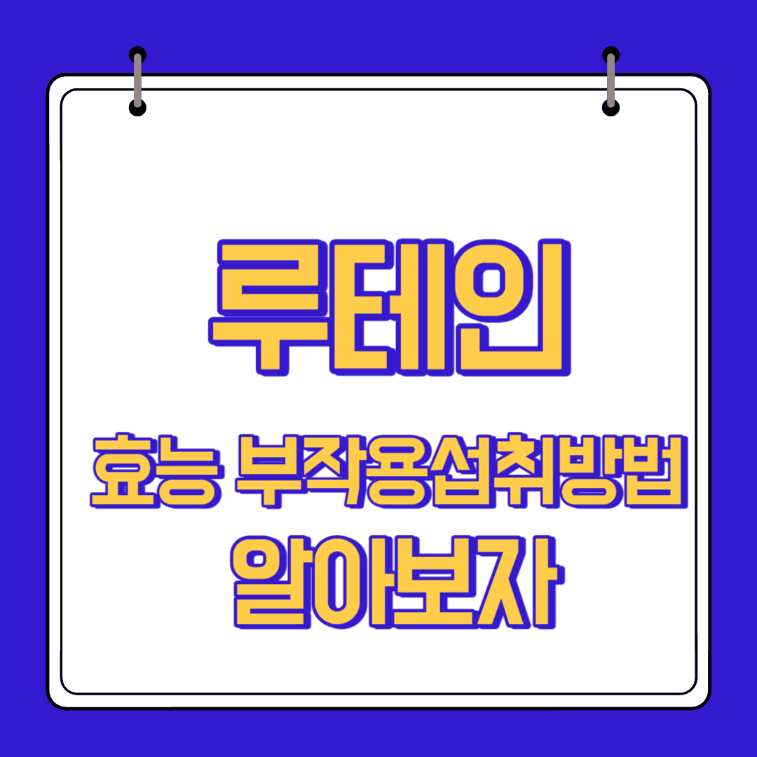  루테인 효능 부작용  알고 섭취하자