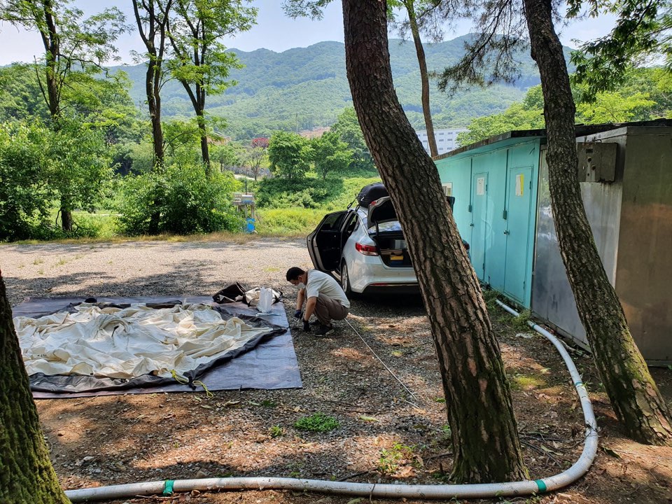 용인 힐링 캠핑장 1캠핑장 개수대 옆 사이트