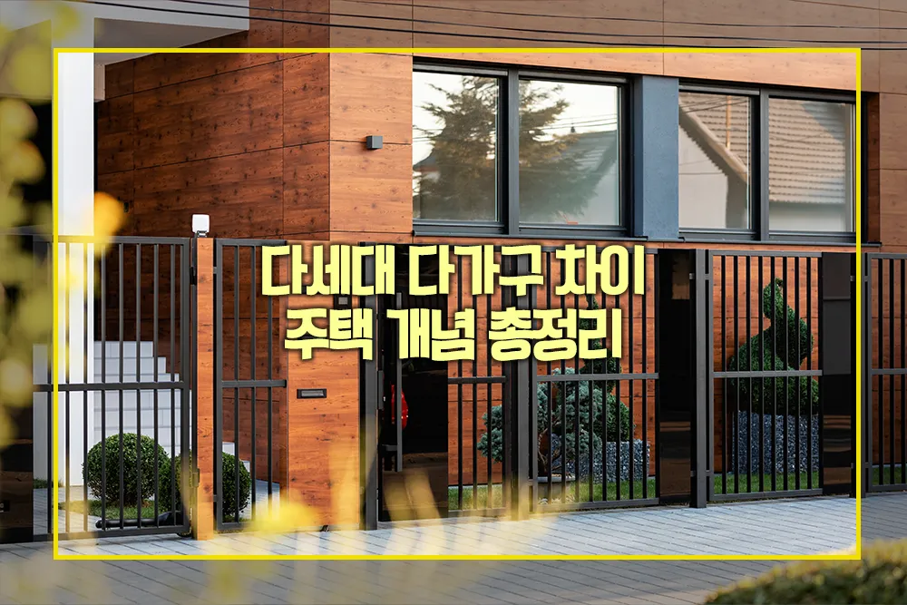 다세대 다가구 차이 주택 개념