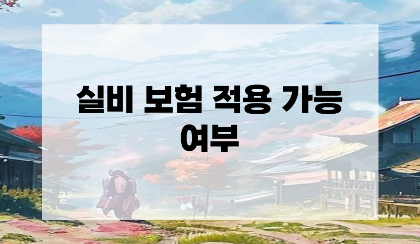4. 실비 보험 적용 가능 여부