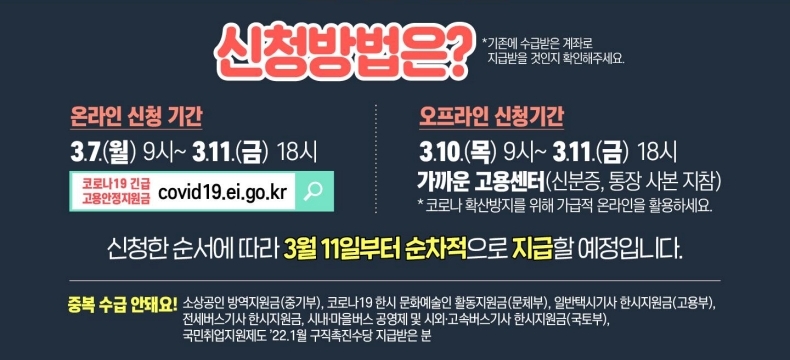 5차 긴급고용안전지원금 방과후강사 대리운전기사 50만원 추가 지원 온라인 신청 방법