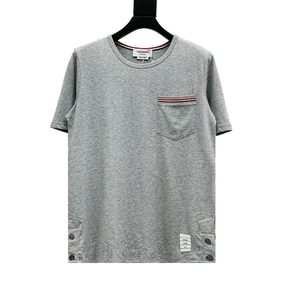 [THOM BROWNE] 톰브라운 RWB 포켓 트리밍 반소매 반팔 티셔츠 MJS010A01454100 (3 COLOR)