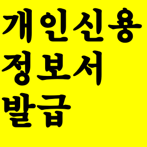  개인신용정보서 발급방법 및 발급비용
