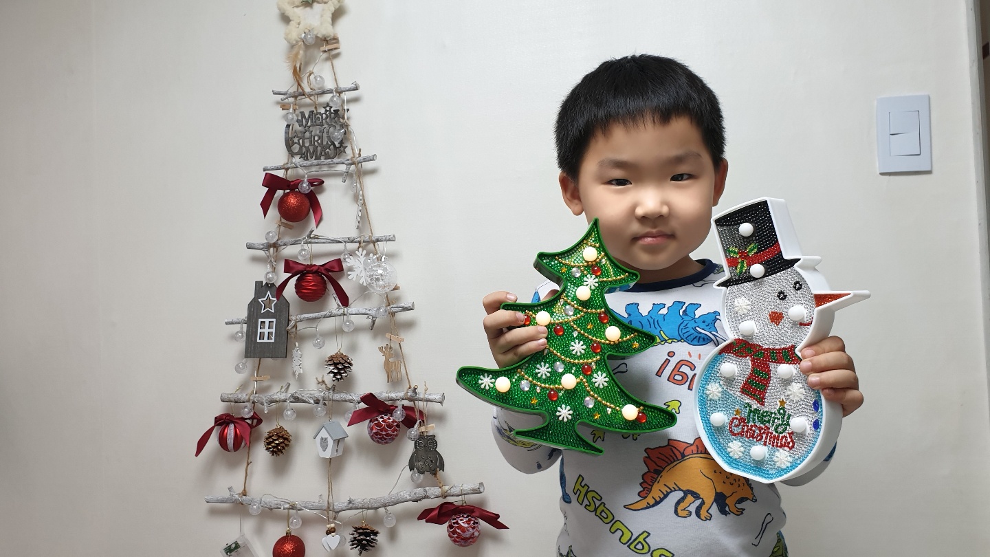  어린이 보석십자수 6살 도전! 케이엠엘리 크리스마스 보석십자수