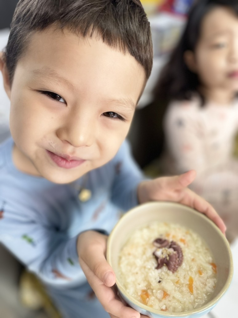 긴급보육 워킹맘 엄마표 건강식! 낙지야채죽! 오늘의 식단!유아식단표! 보양식 낙지죽! 7