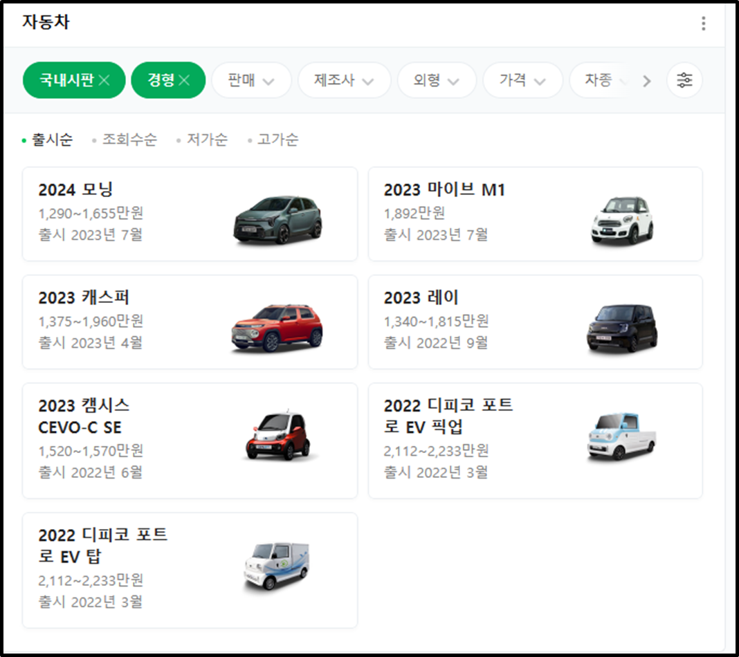 경차 혜택 7가지, 경차 종류 확인
