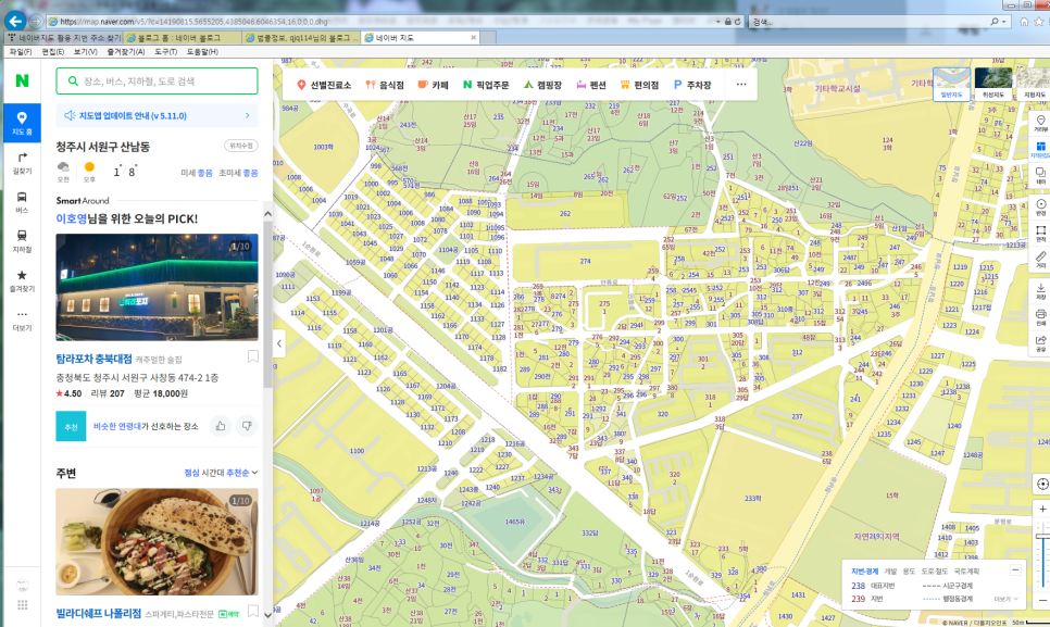 활용해서 주소 찾는 네이버 지번지도 2