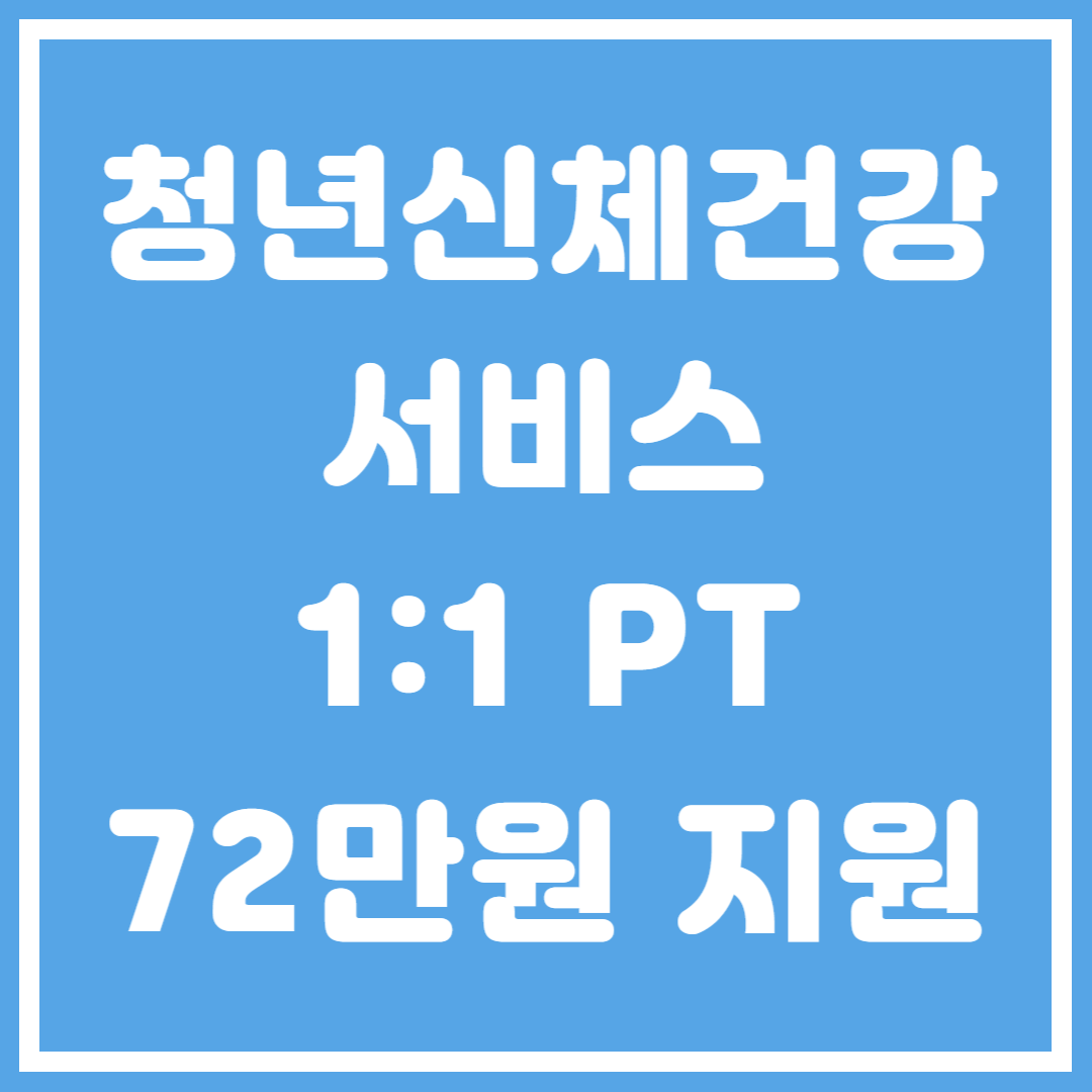 청년신체건강서비스 1:1 PT 72만원 지원