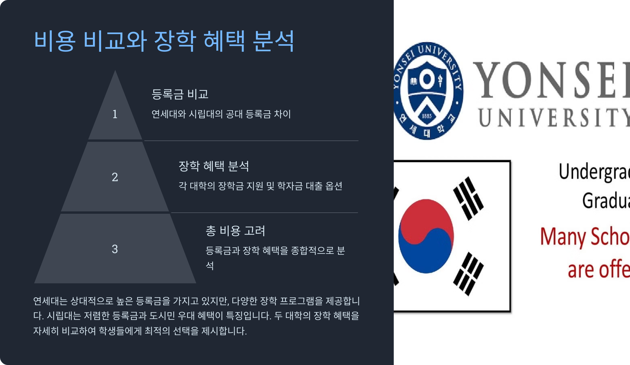 5. 비용 비교와 장학 혜택 분석