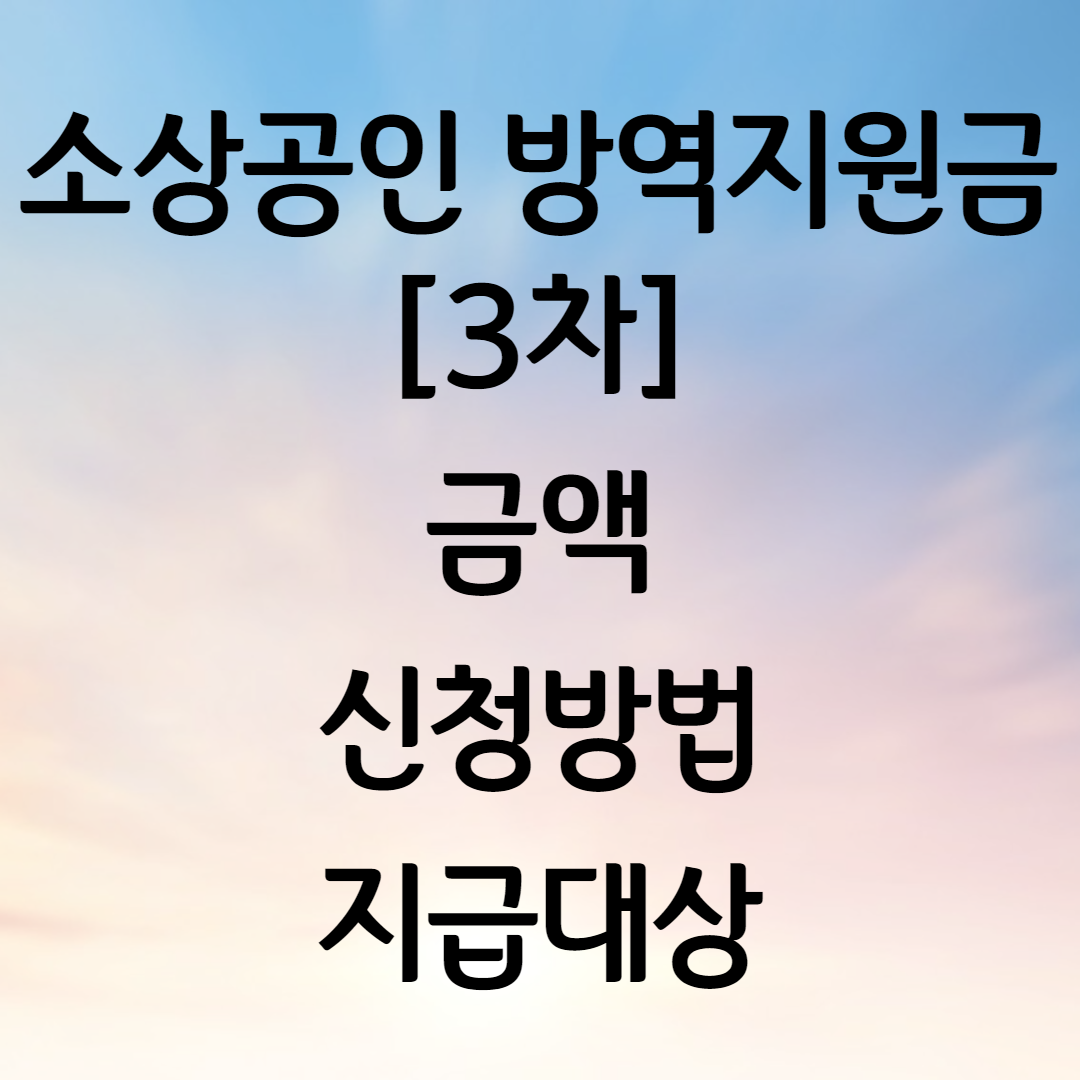 소상공인 방역지원금