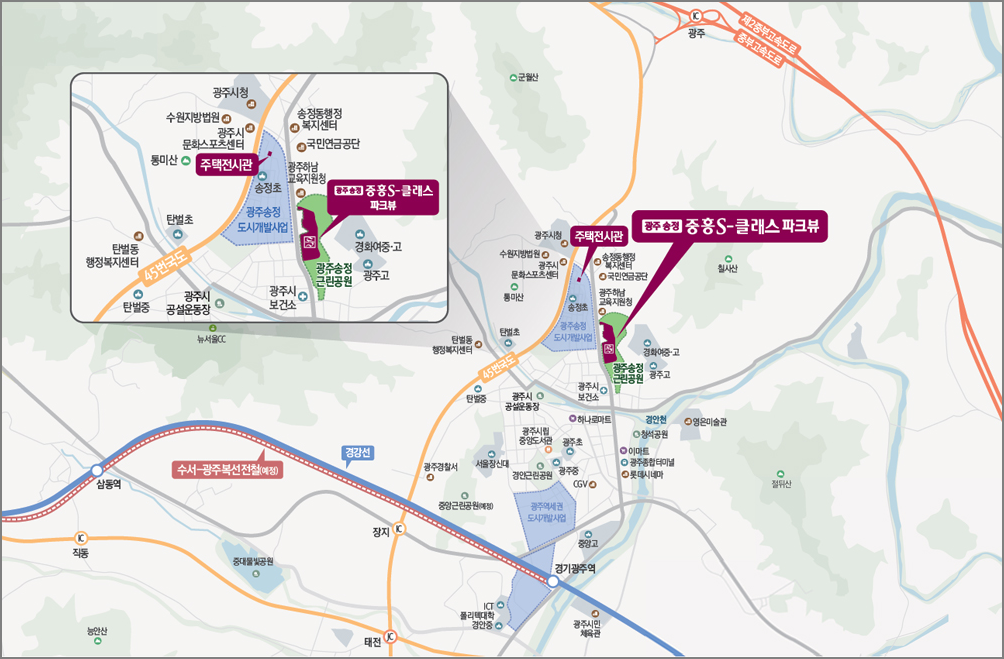 광주 송정 중흥S-클래스 파크뷰 입지&#44; 주변환경&#44; 교통