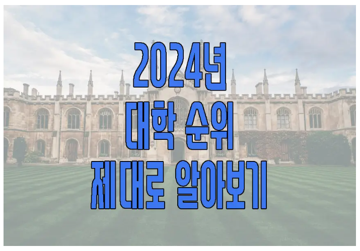 2024년 대학 순위 알아보기에 관한 글 보러 가기 링크 사진
