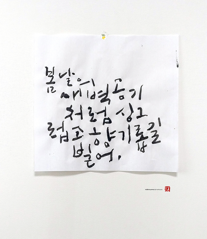  상쾌한 새벽공기, 글씨 배우기