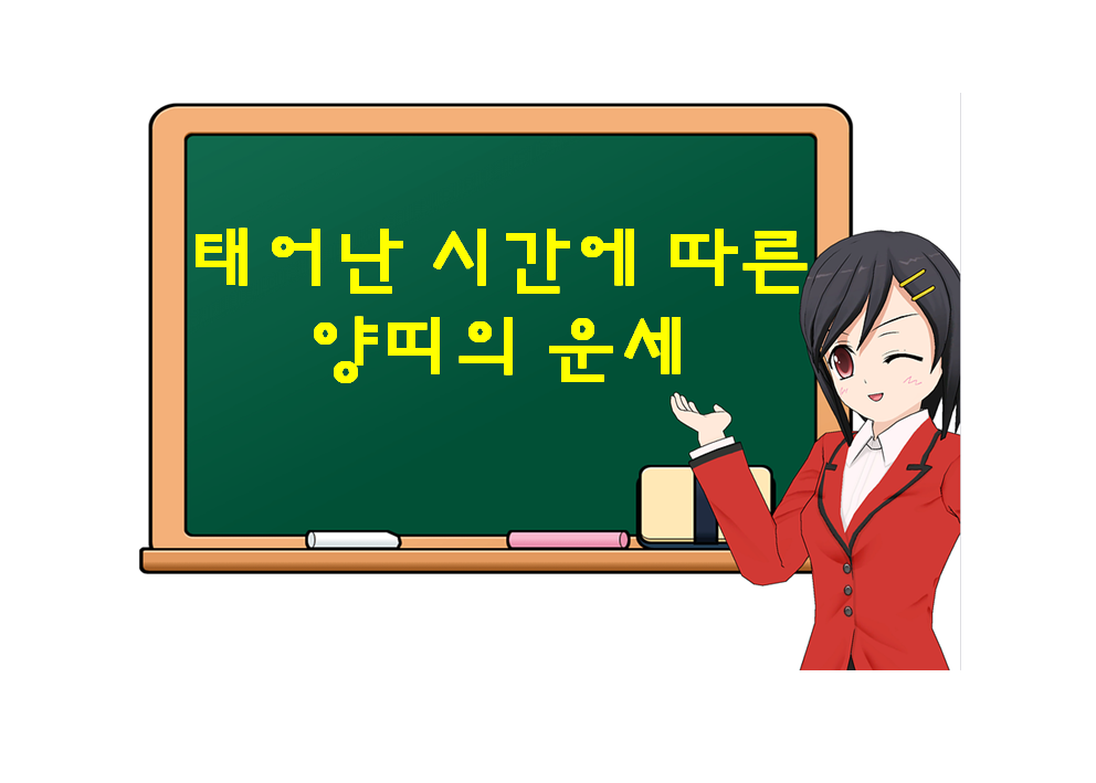  양띠,  태어난 시간에 따른 운세가 궁금하다면?