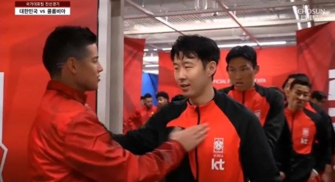  ‘인싸’ 손흥민, 하메스와도 절친 인사… ‘안친한 선수가 누구니?’