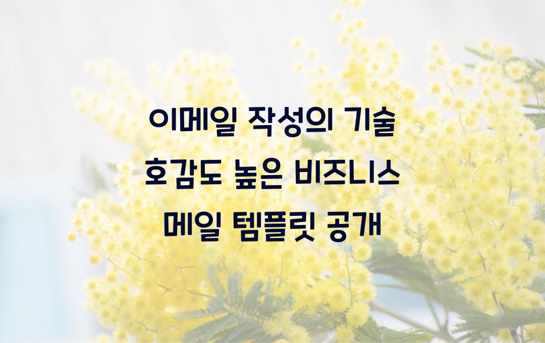  이메일 작성의 기술, 호감도 높이는 비즈니스 메일 템플릿