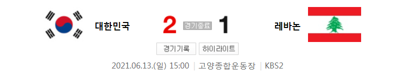  (카타르 피파 월드컵 2차 예선) 대한민국 (2) 대 레바논 (1) 축구 경기 하이라이트