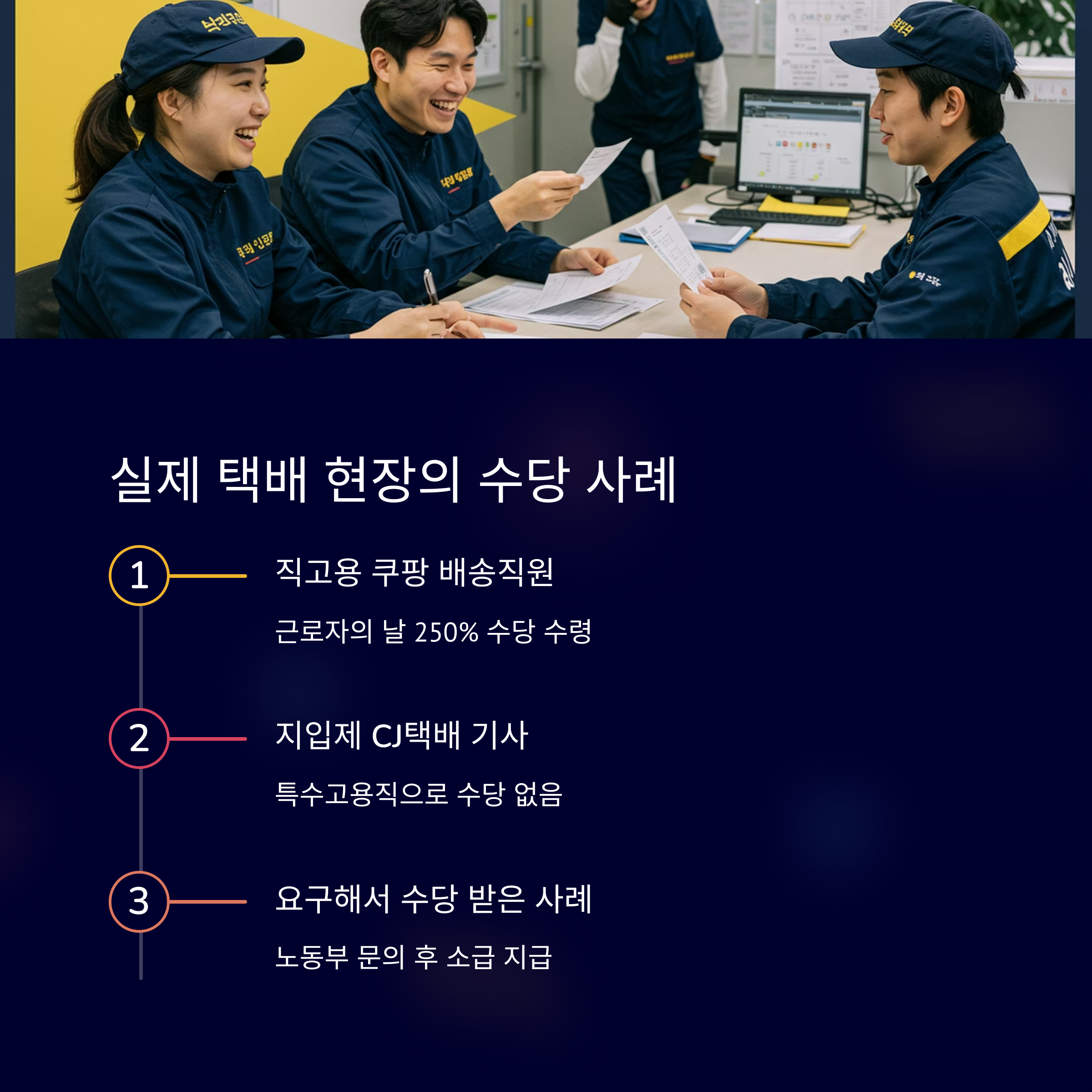 실제 택배 현장의 수당 사례