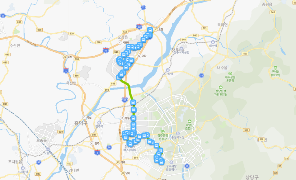 [시내]청주 710번 버스 노선 정보 : 오창, 과학단지, 시외버스터미널, 충북대학교