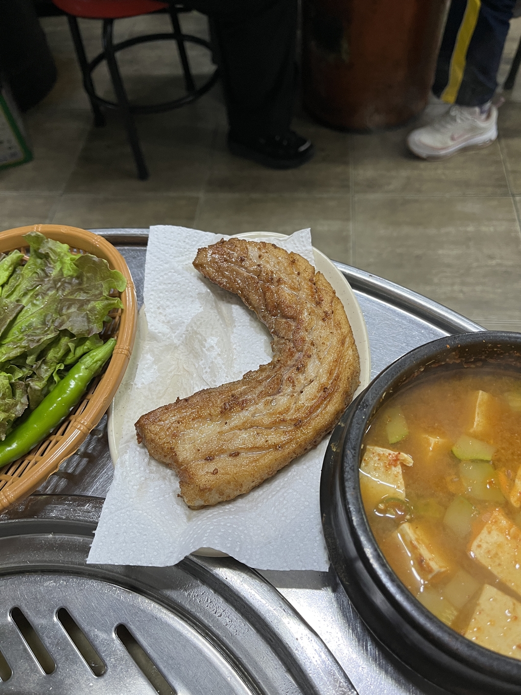 추가로 주문한 삼겹살 1인분