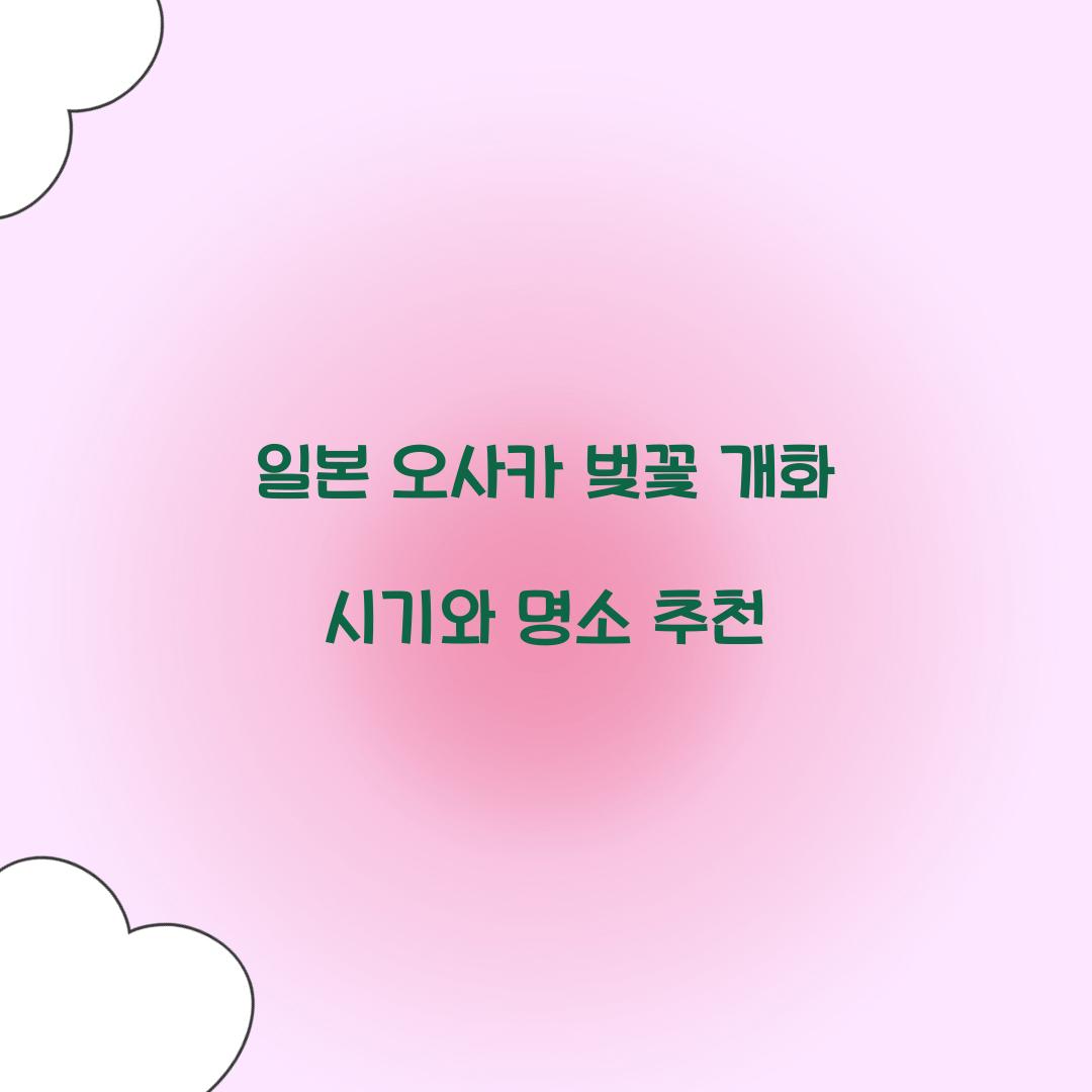 일본 오사카 벚꽃 개화 시기