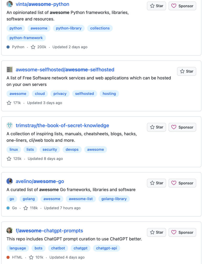  Github 깃허브 Awesome 저장소