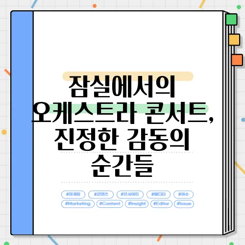 잠실에서의 오케스트라 콘서트, 진정한 감동의 순간들