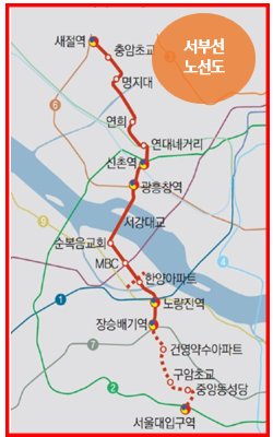 서부선 노선도