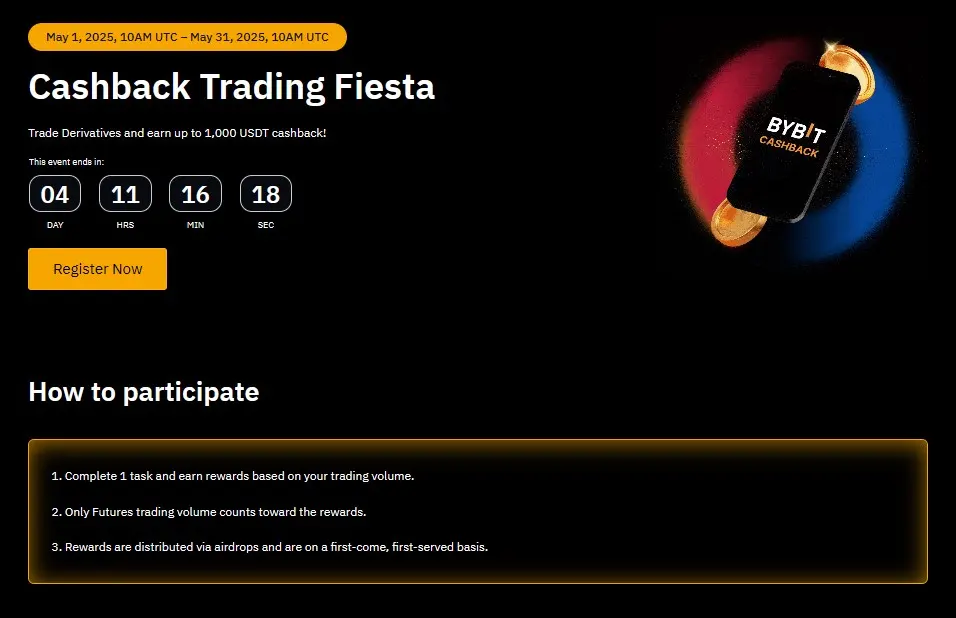 [이벤트 2] 신규 및 기존 유저 대상 - Cashback Trading Fiesta