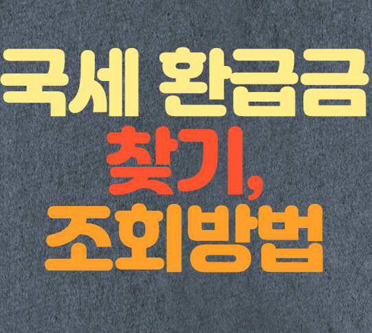  국세 환급금 찾기 조회방법
