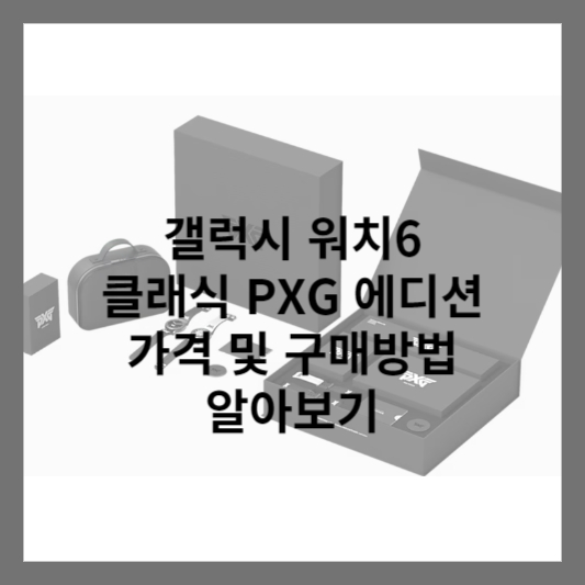 갤럭시 워치6 클래식 PXG 에디션 구매방법