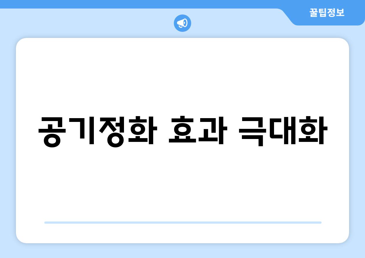 공기정화 효과 극대화