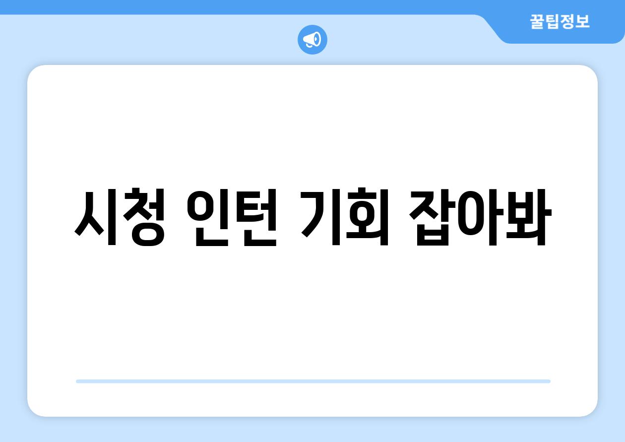 시청 인턴 기회 잡아봐!