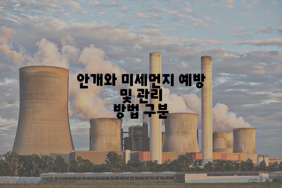 안개와 미세먼지 예방 및 관리 방법 구분