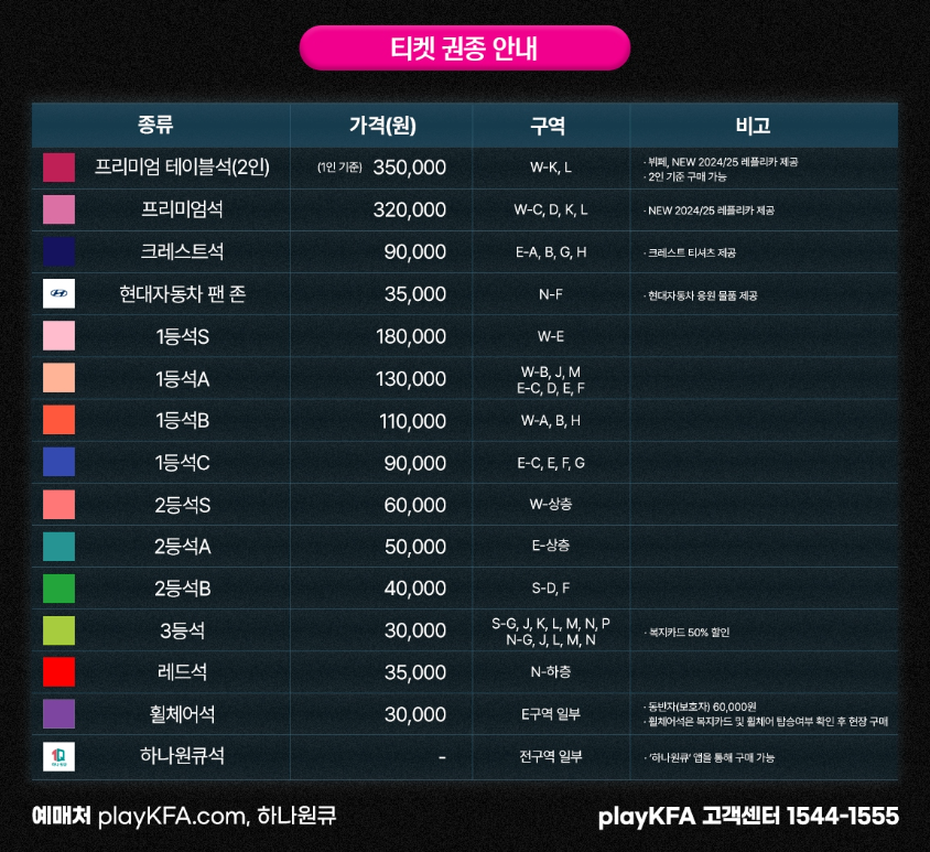 2026 북중미 월드컵 대한민국(홈경기) VS 중국전 좌석(티켓팅) 예매 선예매 좌석 가격