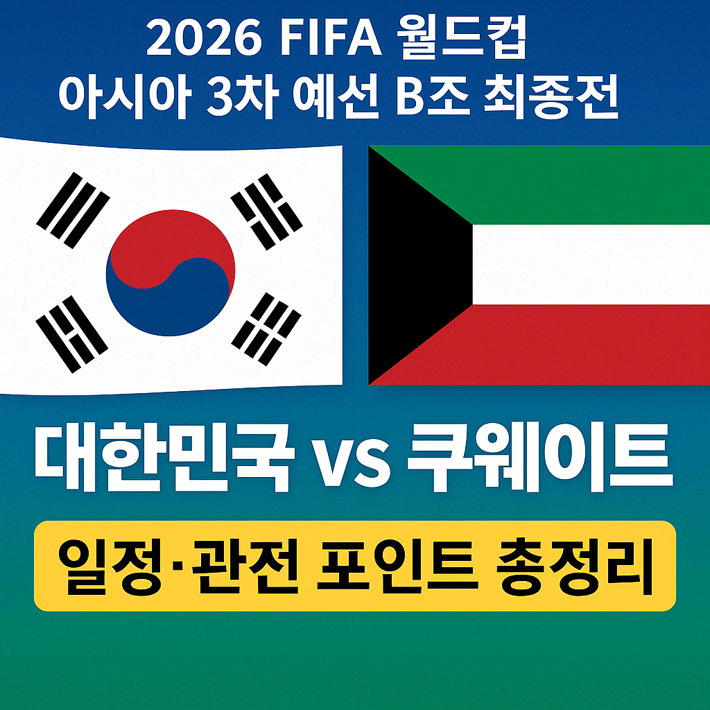 2026 FIFA 월드컵 아시아 3차 예선 B조 최종전 ❘ 대한민국 vs 쿠웨이트 일정·관전 포인트 총정리