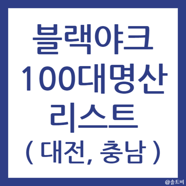 블랙야크 100대명산 리스트, 대구와 경북 지역