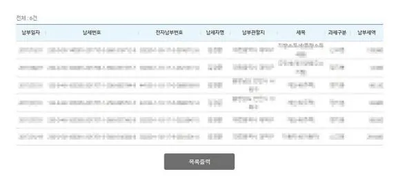 지방세 납부 확인서