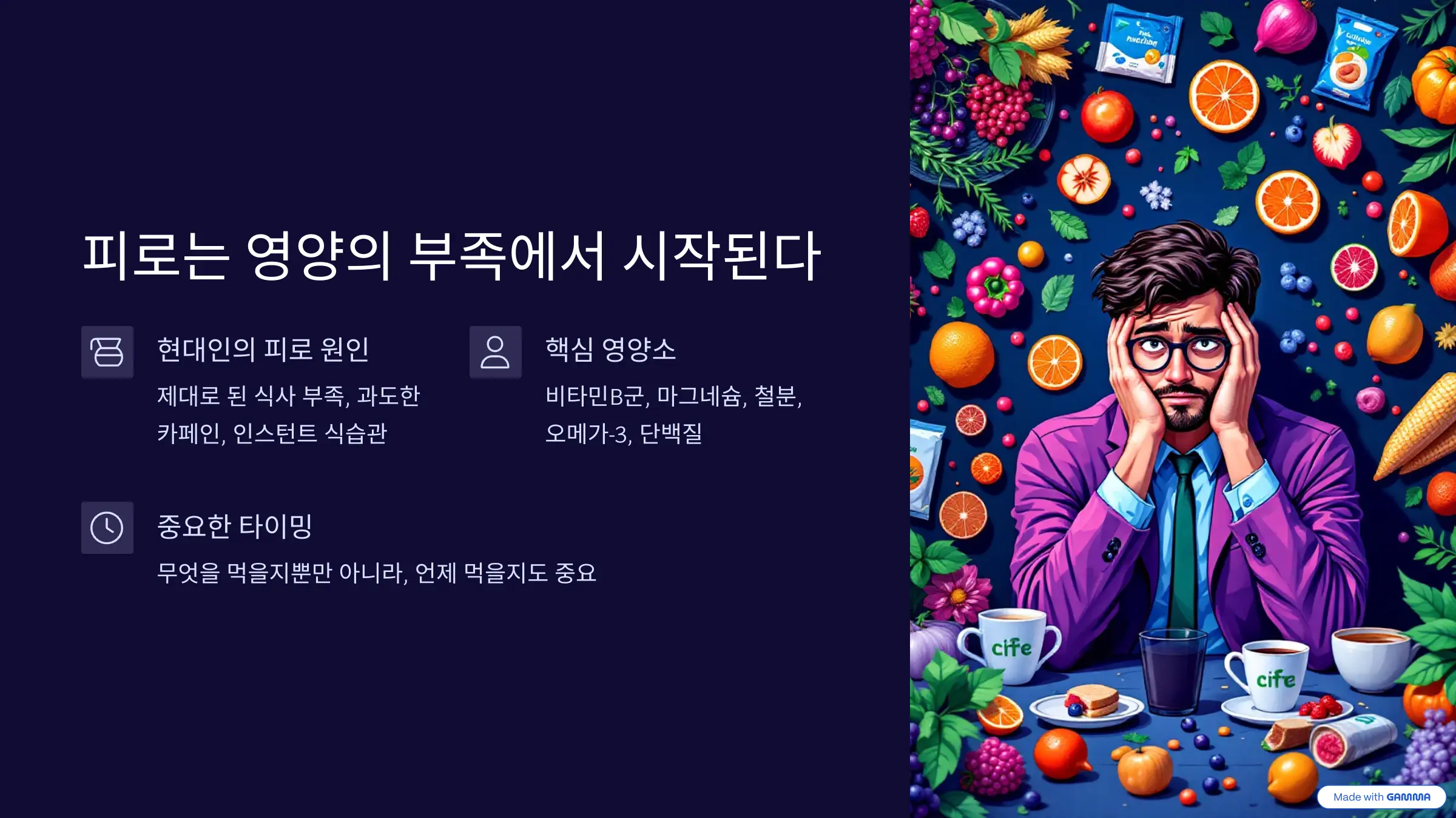 피로는 영양의 부족에서 시작된다