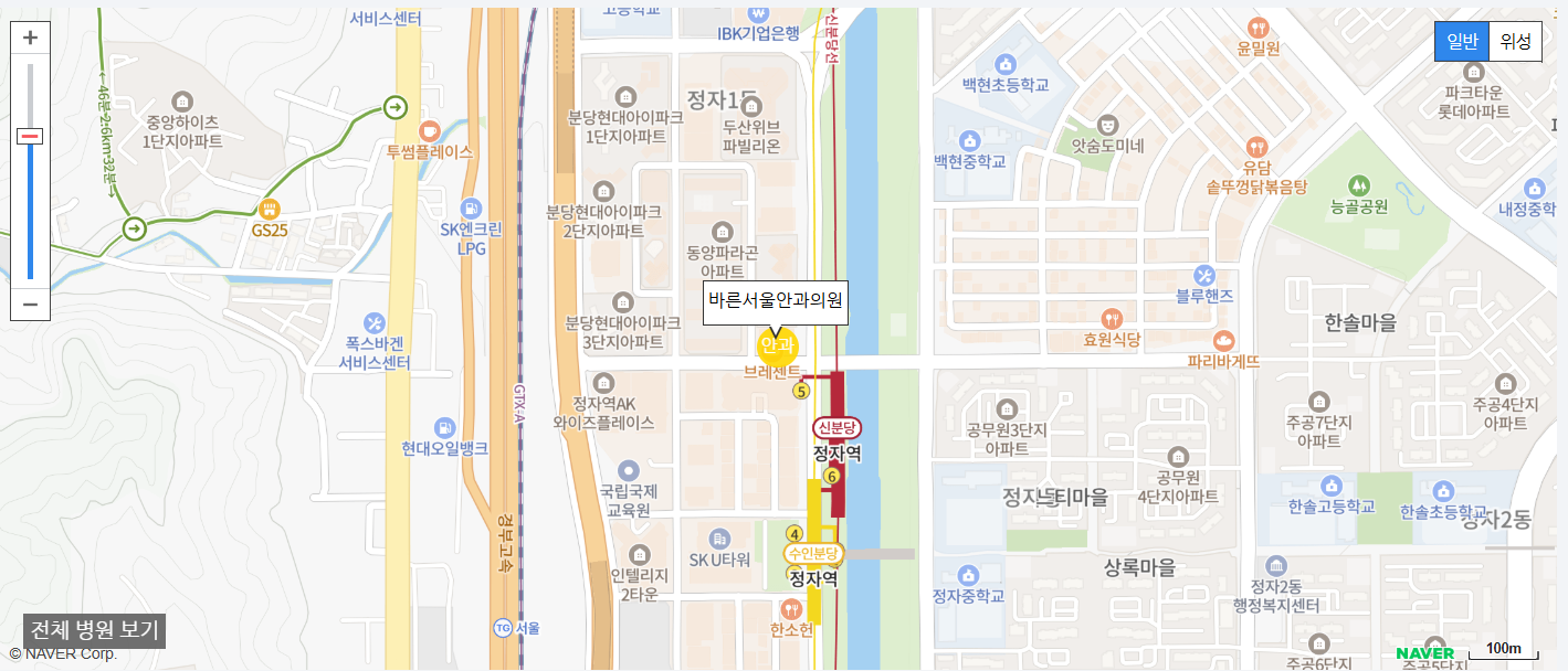 성남시에서 야간 진료를 볼 수 있는 안과 병원 바른서울안과의원