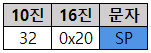 아스키코드 표 (SP)