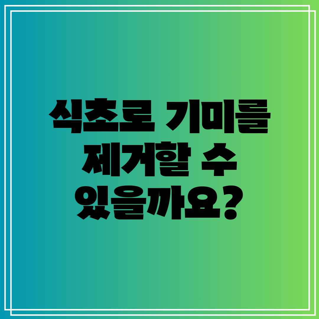 식초로 기미를 제거할 수 있을까요