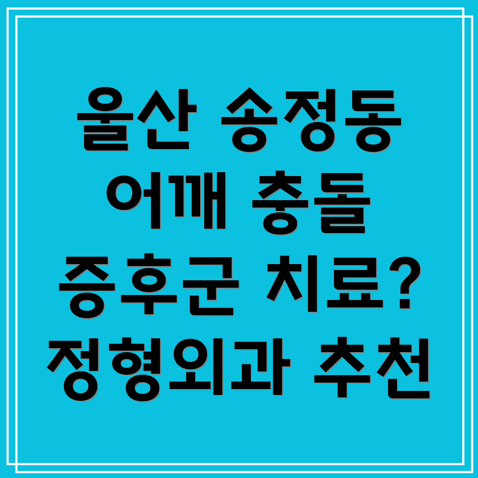 울산 북구 송정동 어깨 충돌 증후군