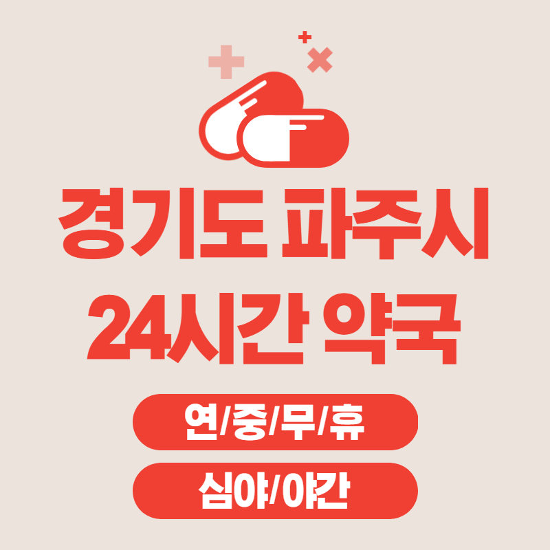 경기도 파주시 24시간 연중무휴 약국 LIST