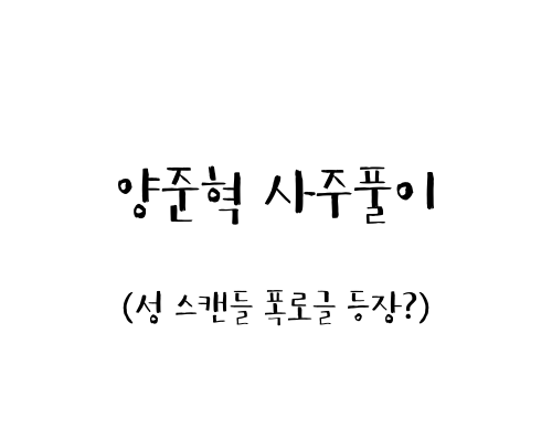  양준혁 사주풀이 (성 스캔들 폭로글 등장?)