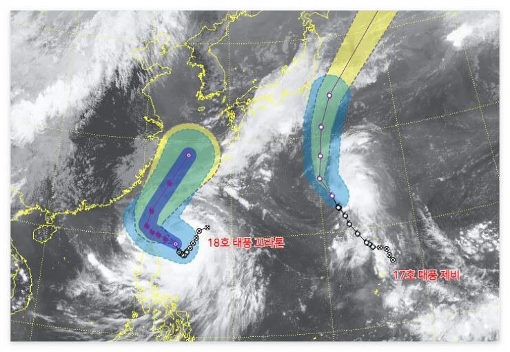 18호 태풍 이동현황