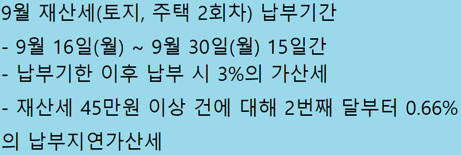 재산세 납부기간
