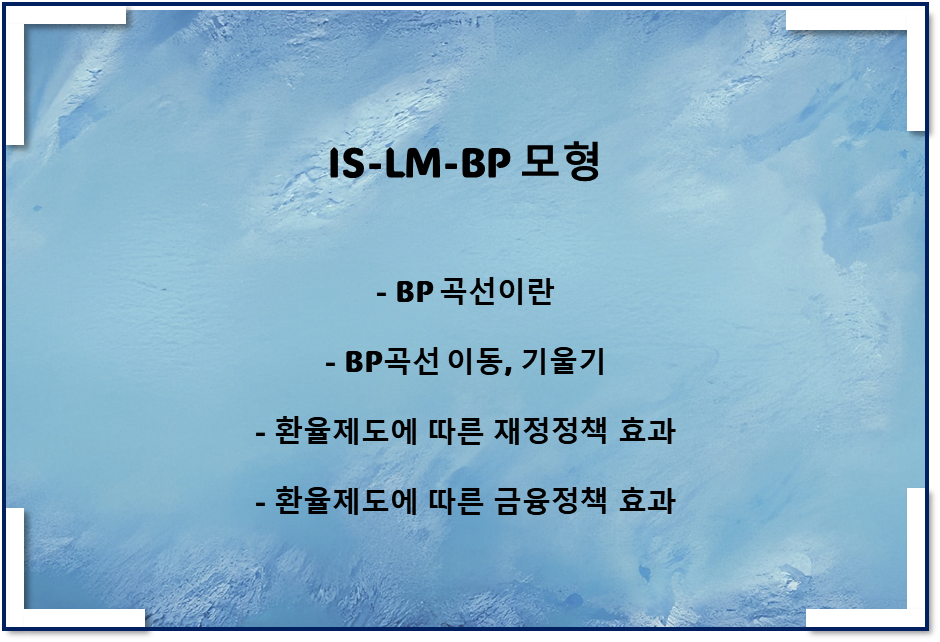  IS-LM-BP 모형(BP곡선이란, 재정정책 및 금융정책 효과)