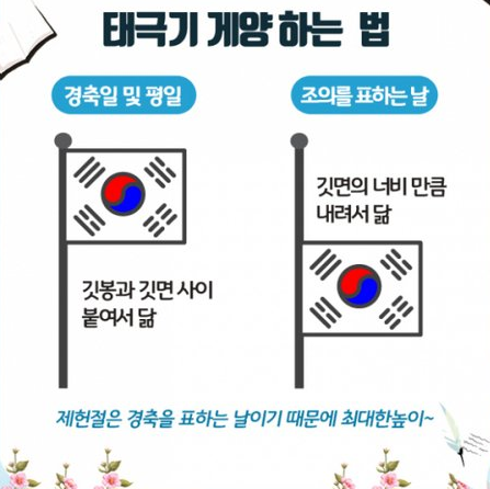  제헌절 공휴일이 아닌 이유, 태극기 게양법
